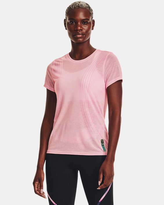 เสื้อยืด UA Run Anywhere Breeze สำหรับผู้หญิง in Pink image number 0